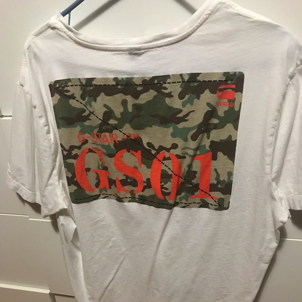 G-Star Raw Men’s White v-neck t-shirt XL